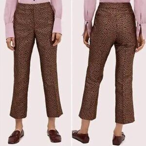 🐆 NWT Kate Spade New York Flora Leopard Jacquard Crop Trouser